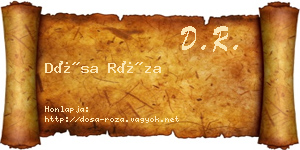 Dósa Róza névjegykártya