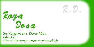roza dosa business card